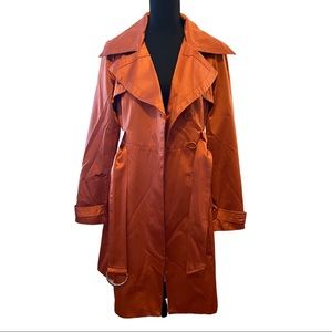 BEBE ORANGE TRENCH COAT M